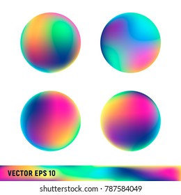 Rainbow titanium spheres. Colorful vector illustration isolated on white background. Great for logo, invitation, card, product packaging, header, logotype, poster, label, banners and etc.