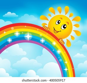 Ilustración vectorial de tema arcoiris 5 - eps10.