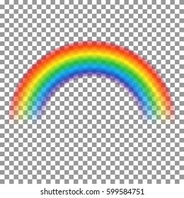 Rainbow transparent arch vector isolated on background. Realistic illustration.