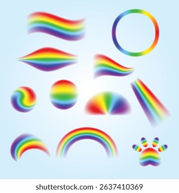 Rainbow Transparent Set arch air magic image drop flying multicolor decoration different closeup futuristic transparency