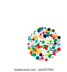 Rainbow Transparent Splash Postcard. Yellow Happy Confetti Design. Celebration Card. Transparent White Wallpaper.