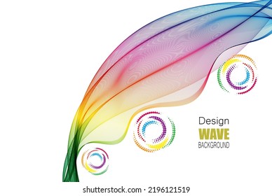 Rainbow transparent vector  wave on white background, design element