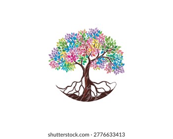 Rainbow tree, Colorful art tree for your design