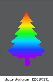 Rainbow tree. Vector.