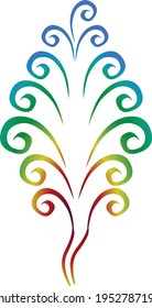 Rainbow tree vector illustration isolated on white background