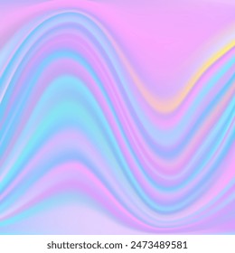 Rainbow trendy background with color waves vector illustration. Positive vibes visualization wallpaper image. Multicolored backdrop