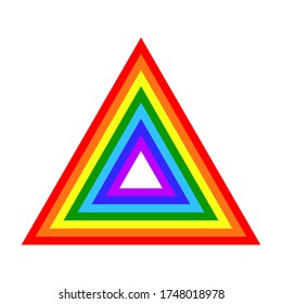Rainbow triangle, 7 colors for design, for children. Cute flat summer element, vector.