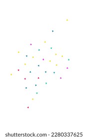 Rainbow Triangle Christmas Vector White Background. Festival Shapes Postcard. Decoration Confetti Illustration. Happy Geometric Invitation Texture.