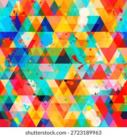 Rainbow Triangle Mosaic Splash Padrão sem emenda