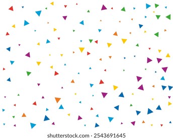 Rainbow Triangular Confetti. Confetti celebration, Falling rainbow abstract decoration for party, birthday celebrate, anniversary or event, festive. Festival decor. Vector illustration