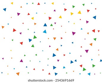 Rainbow Triangular Confetti. Confetti celebration, Falling rainbow abstract decoration for party, birthday celebrate, anniversary or event, festive. Festival decor. Vector illustration