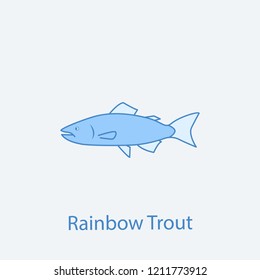 rainbow trout 2 colored line icon. Simple light and dark blue element illustration. rainbow trout concept outline symbol design from fish set