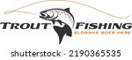 Rainbow Trout fish Logo. Unique and fresh rainbow trout fish jumping out of the water. great to use as your fly fishing Company.