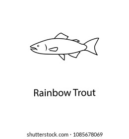 rainbow trout icon. Element of marine life for mobile concept and web apps. Thin line rainbow trout icon can be used for web and mobile. Premium icon on white background