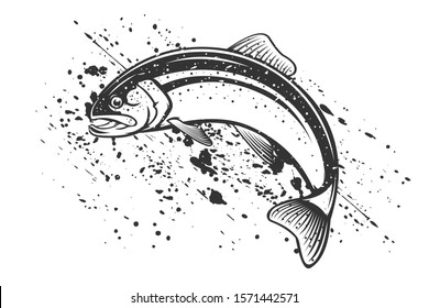 rainbow trout jumping out water