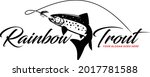 Rainbow Trout Logo. Unique and Fresh Rainbow Trout jumping out of the water. Great to use this Vector as your Fishing  Fly fishing Activity. 