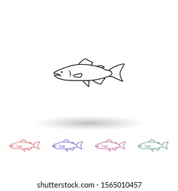 Rainbow trout multi color icon. Simple thin line, outline vector of fish icons for ui and ux, website or mobile application