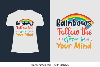 Rainbow t-shirt vector design templates