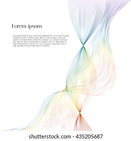 Rainbow tulle. Abstract smooth lines on white background. 