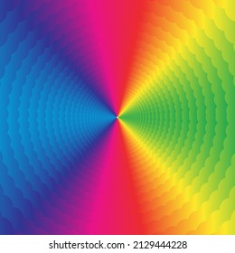 Fondo del túnel del arcoiris. Ilustración vectorial.