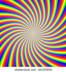 Rainbow Twist Illusion Abstract Background Vector Illustration