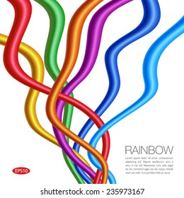 Rainbow Twisted Bright Vibrant Wares, vector illustration