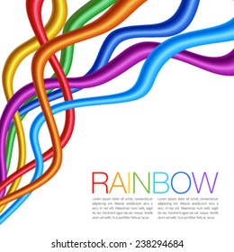 Rainbow Twisted Bright Vibrant Wares, vector illustration 
