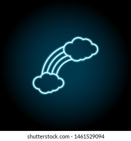 Rainbow, two clouds neon icon. Simple thin line, outline vector of Saint Patricks Day icons for UI and UX, website or mobile application