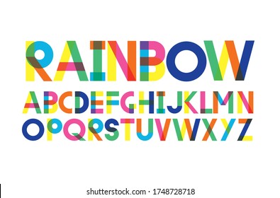 rainbow typography design vector, illustration