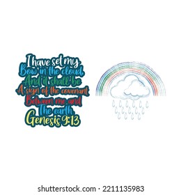 Rainbow with typography t-shirt design.