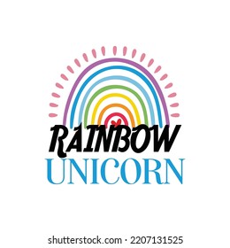 Rainbow Typography T-Shirt Design Vector File