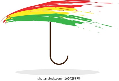 Rainbow Umbrella icon logo with white background