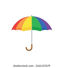 Rainbow umbrella isolated on white background. Umbrella with rainbow colors.Vector stock