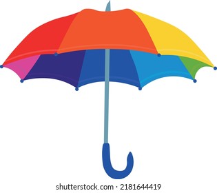 Rainbow Umbrella Isolated On White Background