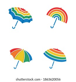 rainbow umbrella logo vector illustration