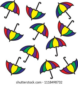 rainbow umbrella pattern