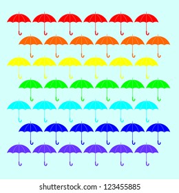 rainbow  umbrella seamless - vector illustration