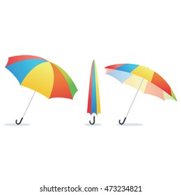 Rainbow umbrella. Vector illustration of rainbow umbrella isolated.