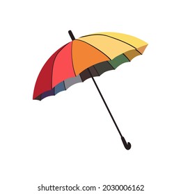 Rainbow umbrella vector illustration on a white background. Abstract multicolored umbrella in flat style.
