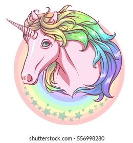 Rainbow unicorn. 