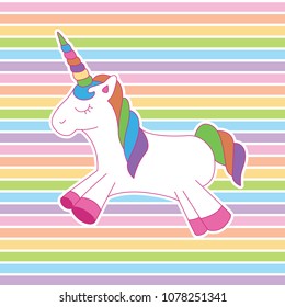 Rainbow unicorn colorful magical. A playful, modern, and flexible print for brand who has cute and fun style. Happy, bright, and magical mood.