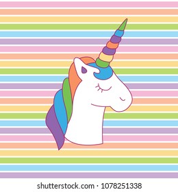 Rainbow Unicorn Head Colorful Magical Playful Stock Vector (Royalty ...