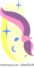 Elemento de Vector del alfabeto de la letra del unicornio del arco iris