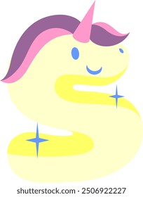 Elemento de Vector del alfabeto de la letra del unicornio del arco iris