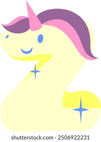 Rainbow Unicorn Letter Alphabet Vector Element