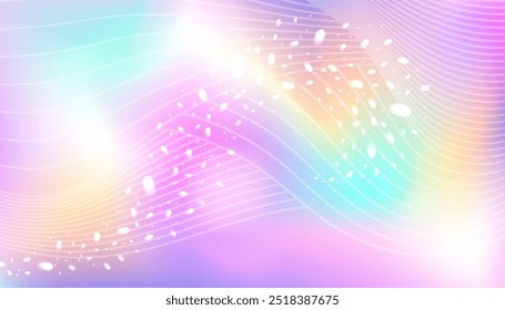 rainbow unicorn magic background. Fairy tale children illustration in mesh abstract style.