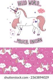 rainbow unicorn sky star cute love