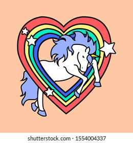 RAINBOW UNICORN, SLOGAN PRINT VECTOR