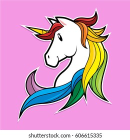 Rainbow Unicorn Vector