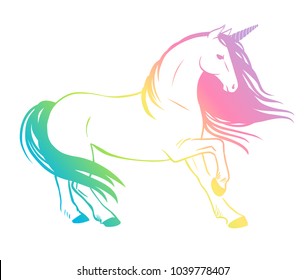 Rainbow unicorn. Vector illustration